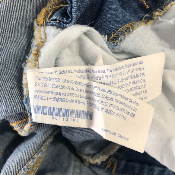 Forever 21 Overall Jeans Size 26 med wash - Picture 16 of 16